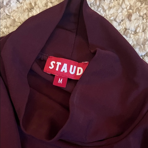 STAUD Deep Burgundy Long Sleeve Dress - Picture 2 of 5